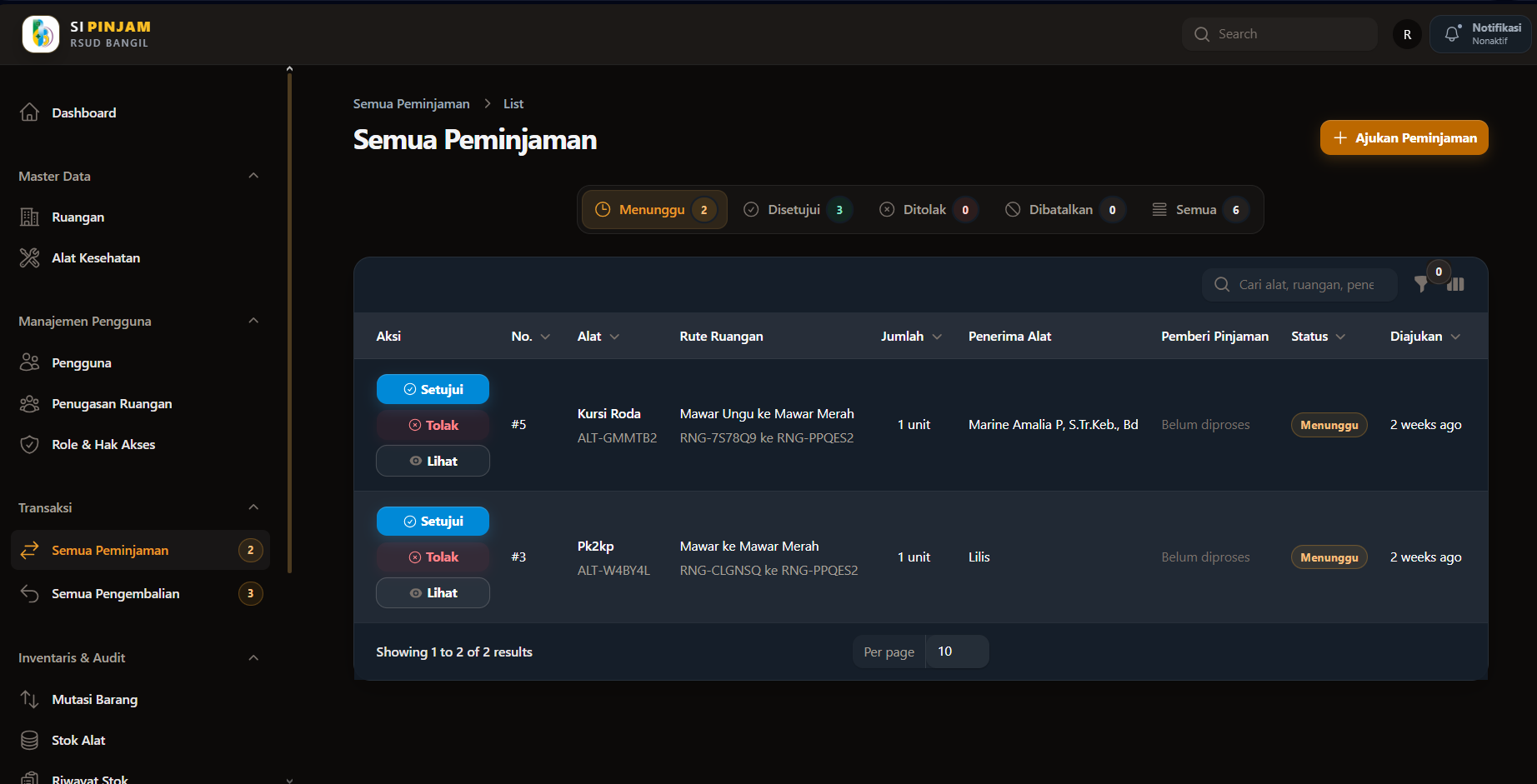 Mockup Si pinjam RSUD