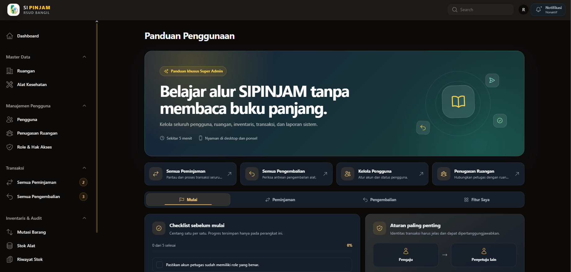 Mockup Si pinjam RSUD