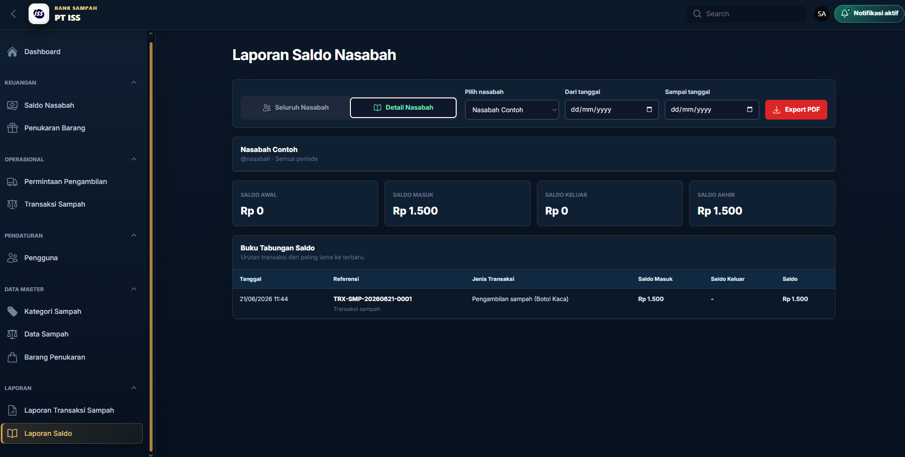 Mockup Bank Sampah PT ISS