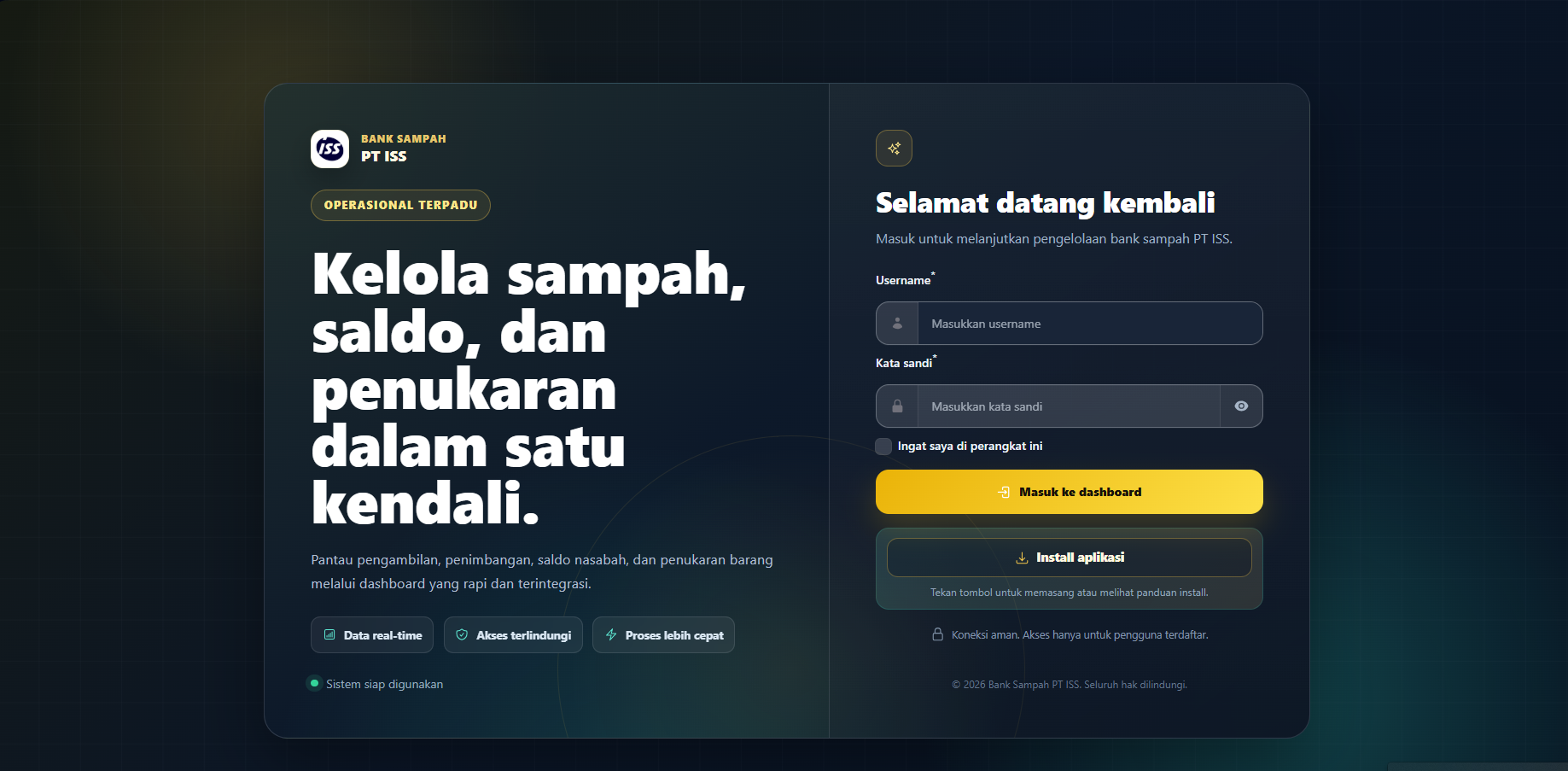 Mockup Bank Sampah PT ISS