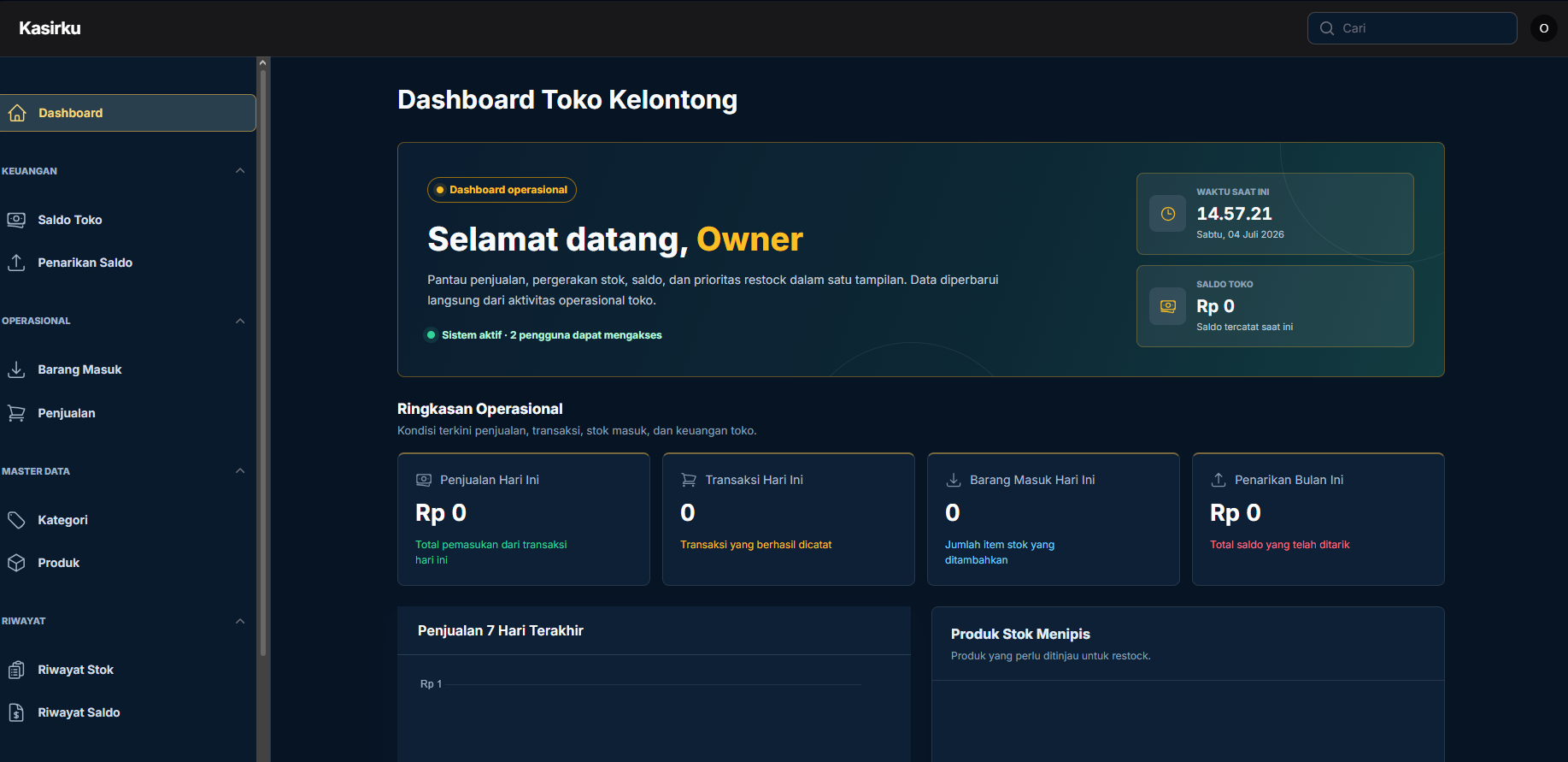Mockup sistem kasir